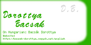 dorottya bacsak business card